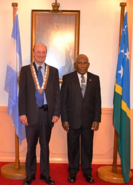 Ambassador Gobbi and Sir Frank at Government House