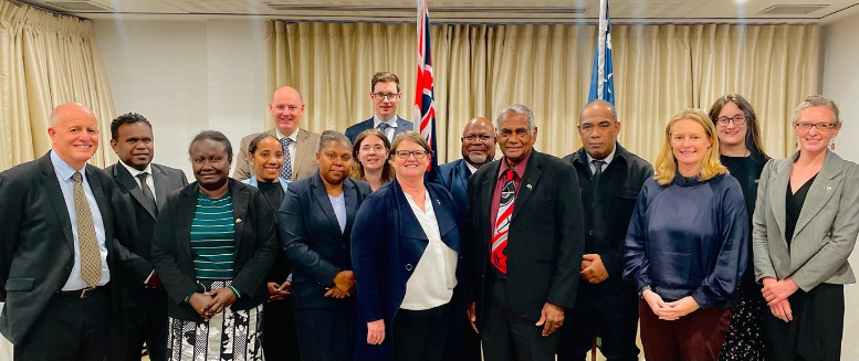 Solomon Islands and New Zealand senior government officials at the High-Level Consultations in Wellington, New Zealand. 