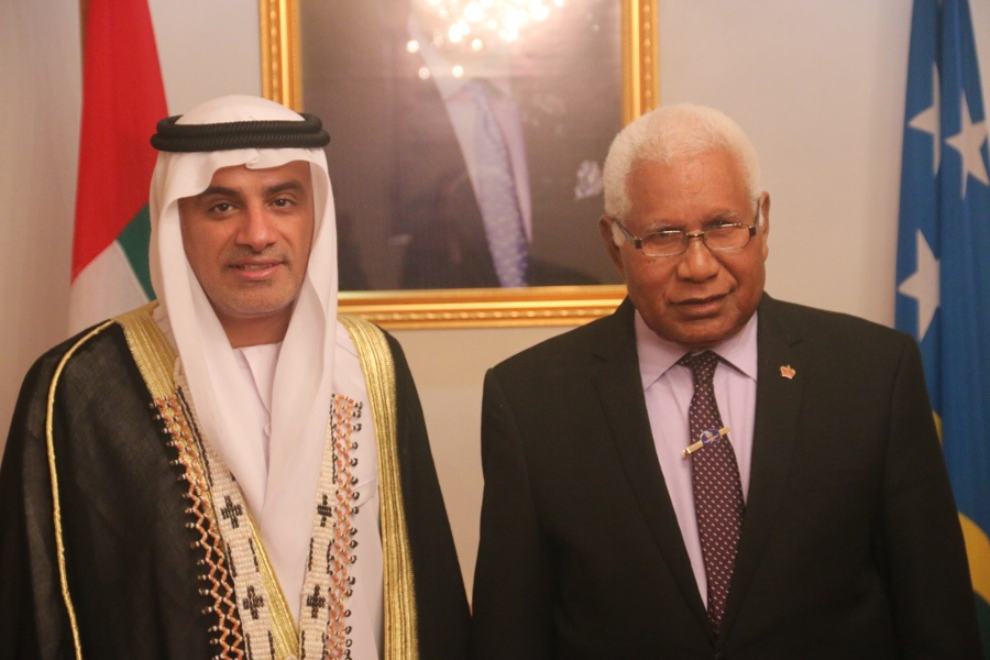 Ambassador Extraordinary and Plenipotentiary of the United Arab Emirates (U.A.E) to Solomon Islands, His Excellency Abdulla Al Subousi presented his letter of credence to the Governor General, His Excellency, Sir David Vunagi.