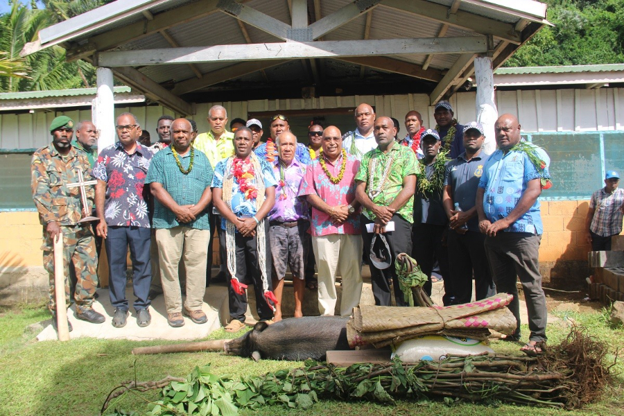 Solomon Islands and Vanuatu delegation at the land presentation program at Torba’s provincial capital of Sola.